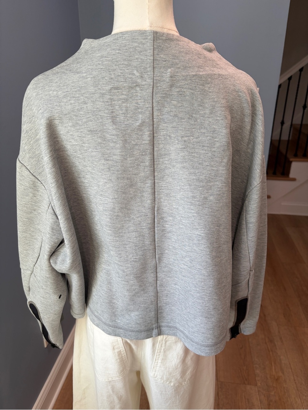 Nike Sportswear Tech Fleece Crewneck Sweatshirt Gray Zip Sleeve Size Large - Picture 8 of 10